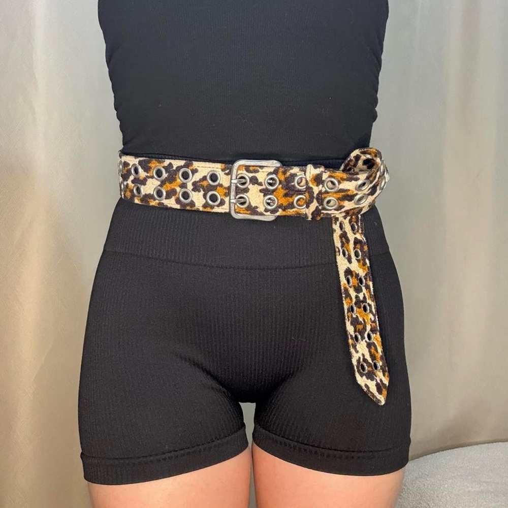 Y2K Leopard Print Belt